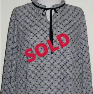 SOLD    🔴 ROZ & ALI Geometric Print Blouse 1X EUC